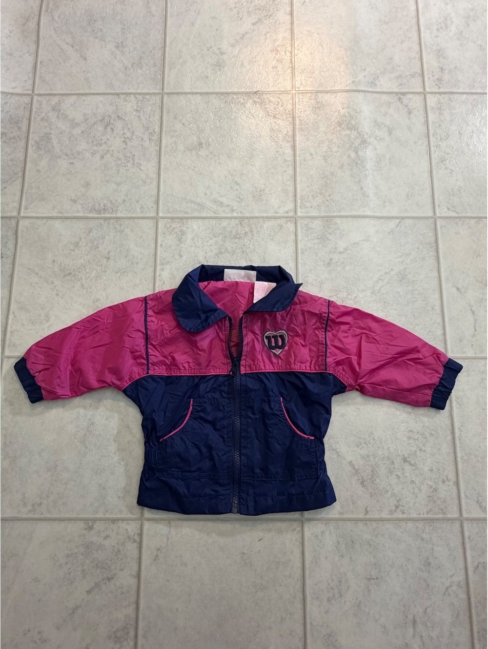 Wilson pink and navy toddler jacket